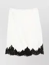 Stella Mccartney Jupe Midi En Satin Avec Dentelle