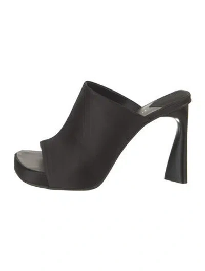 Pre-owned Stella Mccartney Satin Leather Trim Embellishment Pumps In Black