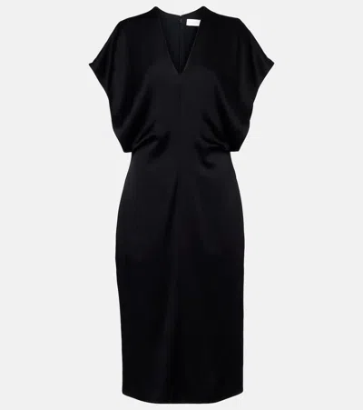 Stella Mccartney Satin Midi Dress In Black