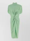 Stella Mccartney Cap-sleeve Halterneck Twist Midi Dress In Green