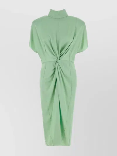 STELLA MCCARTNEY SATIN MIDI DRESS DRAPED DETAIL