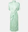 Stella Mccartney Satin Midi Dress In Green