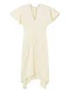 Stella Mccartney Womens Buttermilk V-neck Short-sleeve Satin Midi Dress In Multi