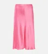 Stella Mccartney Paneled Satin Midi Skirt In Pink