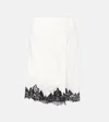 Stella Mccartney Satin Midi Skirt In White