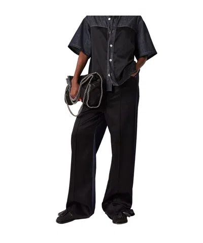 Stella Mccartney Satin-panel Denim Jeans In Black