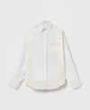 Stella Mccartney Satin Paneled Oversized Shirt In Multi