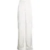 Stella Mccartney Satin Paneled Slouchy Cargo Pants In White