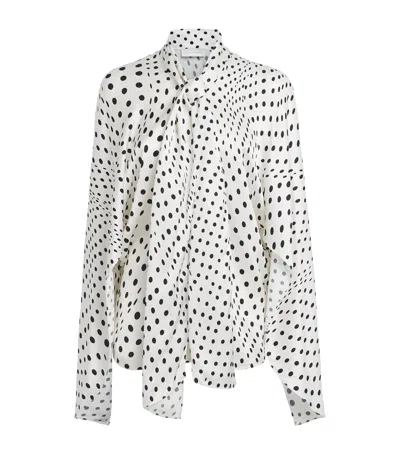 Stella Mccartney Satin Polka-dot Blouse In White