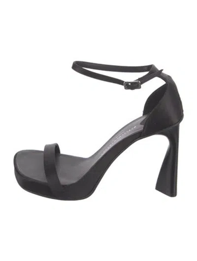 Pre-owned Stella Mccartney Satin Sandals In Black