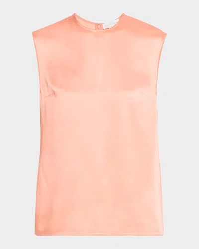 Stella Mccartney Satin Sleeveless Top In Pink