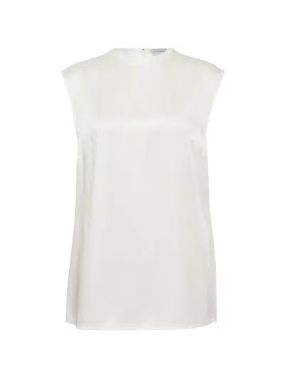 Stella Mccartney Satin Sleeveless Top In White