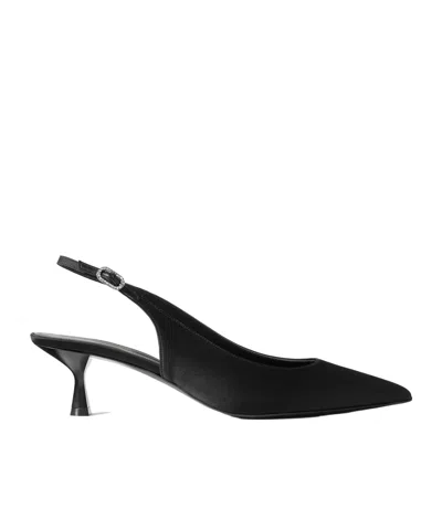 Stella Mccartney Satin Slingback Pumps In Black