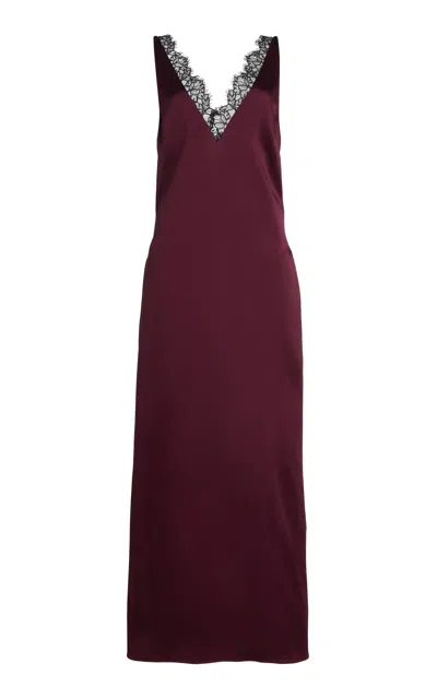Stella Mccartney Satin Slip Dress In Burgundy