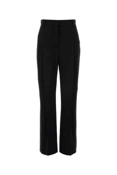 Stella Mccartney Satin Straight-leg Pants In Black