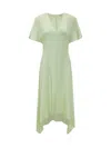 Stella Mccartney Envers Satin V Neck Dress In Multi
