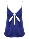 Stella Mccartney Cut-out Detailed Sleeveless Satin Vest In Blau