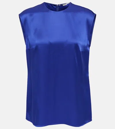 Stella Mccartney Satin Top In Sapphire Blue