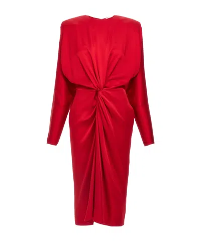 STELLA MCCARTNEY STELLA MCCARTNEY SATIN TWIST MIDI DRESS