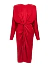 Stella Mccartney Satin Twisted Midi Dress In Red