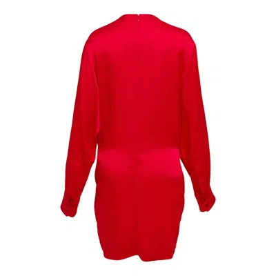 Stella Mccartney Satin Twist Mini Dress In Red