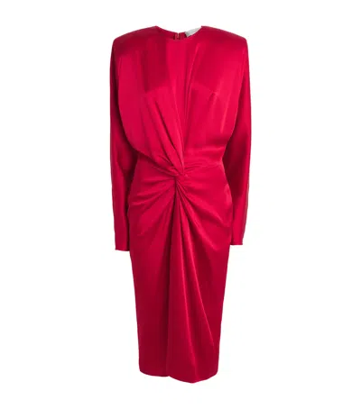 Stella Mccartney Satin Twisted Midi Dress In Pink