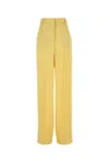 Stella Mccartney Stella Mc Cartney Yellow Satin Wide Leg Pant In Beige