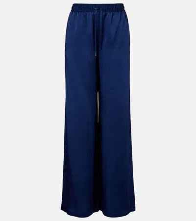 Stella Mccartney Satin Wide-leg Pants In Blue
