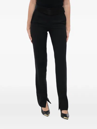 Stella Mccartney Satin-band Wool-blend Trousers In Black