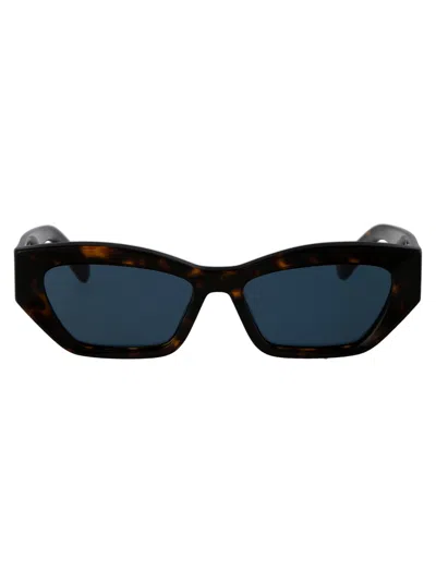 Stella Mccartney Sc40047i-y Sunglasses In 52v Dark Havana / Blue