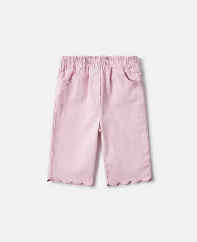 Stella Mccartney Scallop Trim Denim Jeans In Pink