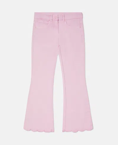 Stella Mccartney Scallop Trim Denim Jeans In Pink