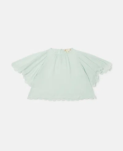 Stella Mccartney Scallop Trim Top In Green