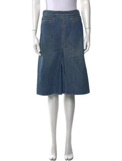 Pre-owned Stella Mccartney Scalloped Accent Knee-length Skirt In Blue