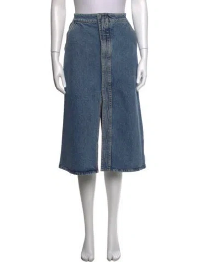 Pre-owned Stella Mccartney Scalloped Accent Midi Length Skirt In Blue