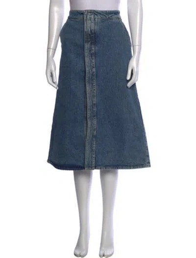 Pre-owned Stella Mccartney Scalloped Accent Midi Length Skirt In Blue