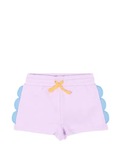 Stella Mccartney Babies' Scalloped Track Shorts In Purple