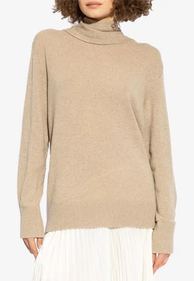 Stella Mccartney Scarf Detail Cashmere-blend Sweater In Beige