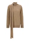 Stella Mccartney Cashmere Neck Sweater In Beige