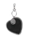 Stella Mccartney Womens Black Falabella Heart-shaped Faux-leather Charm In Schwarz