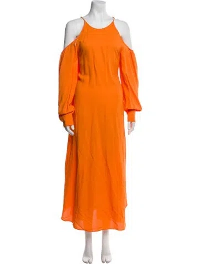 Pre-owned Stella Mccartney Scoop Neck Long Dress In Orange