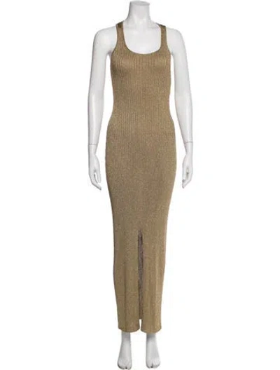 Pre-owned Stella Mccartney Scoop Neck Long Dress W/ Tags In Gold