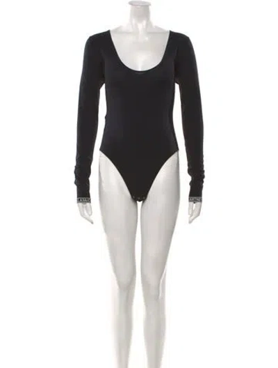Pre-owned Stella Mccartney Scoop Neck Long Sleeve Bodysuit In Black