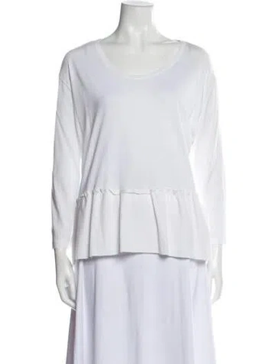 Pre-owned Stella Mccartney Scoop Neck Long Sleeve T-shirt In White