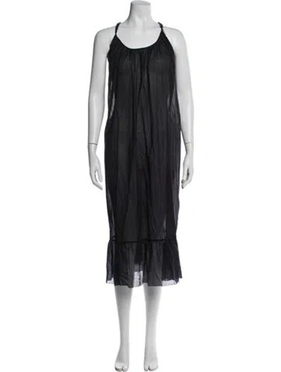 Pre-owned Stella Mccartney Scoop Neck Midi Length Dress W/ Tags In Black