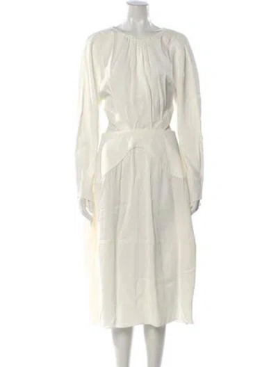 Pre-owned Stella Mccartney Scoop Neck Midi Length Dress In White