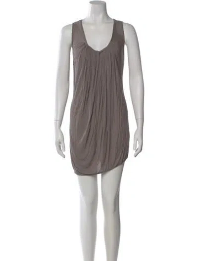 Pre-owned Stella Mccartney Scoop Neck Mini Dress In Gray