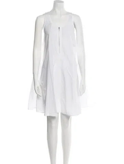 Pre-owned Stella Mccartney Scoop Neck Mini Dress In White