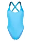 Stella Mccartney Sporty Logo One-piece Swimsuit In Blue