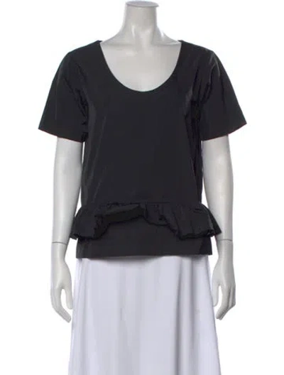 Pre-owned Stella Mccartney Scoop Neck Short Sleeve Top In Black